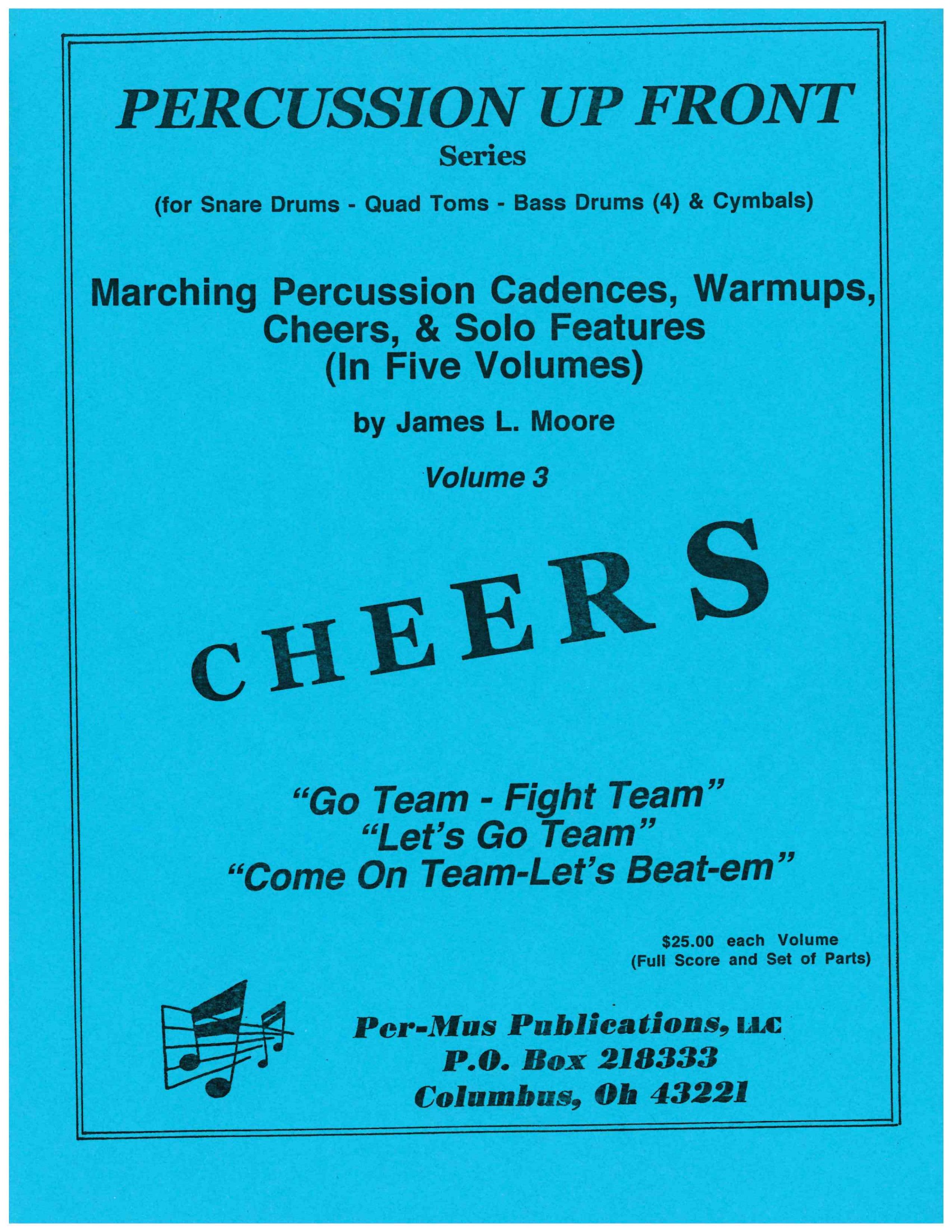CHEERS - Percussion Up Front Vol 3